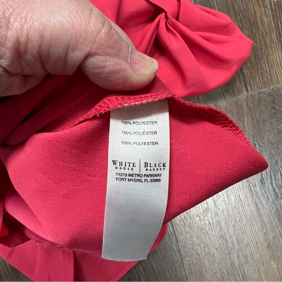 White House black market, coral button, front collared blouse SZ 10 - Picture 5 of 5